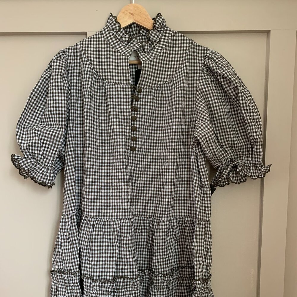 Medium Tuckernuck Pomander Place Green Gingham Mini Selena Dress
